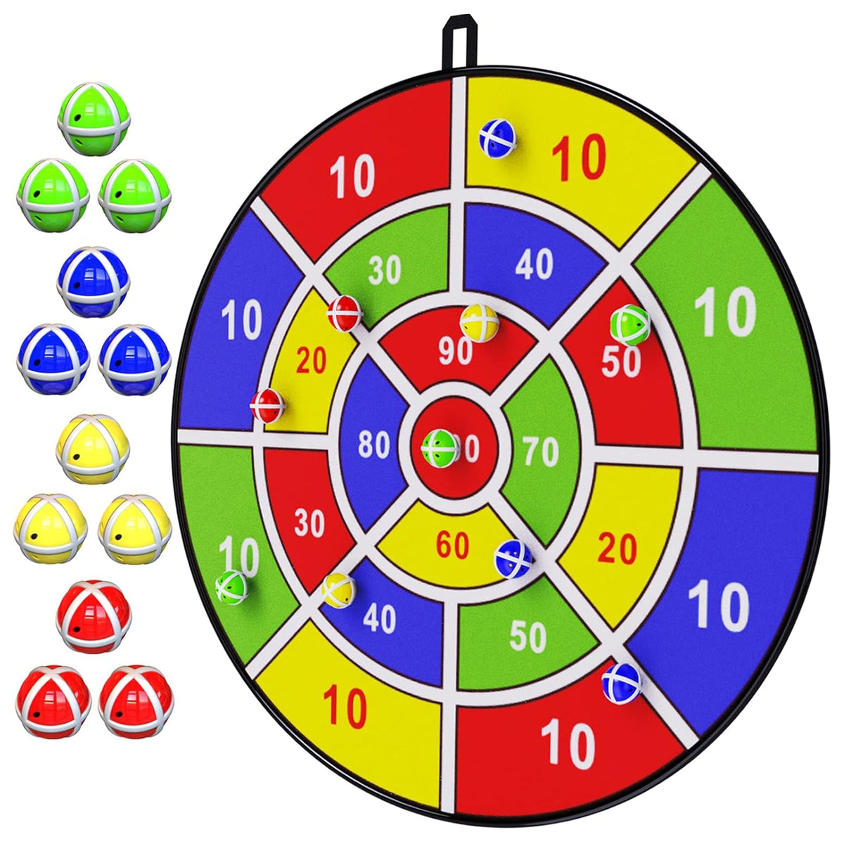 Dart Board with 12 Sticky Balls Game Set