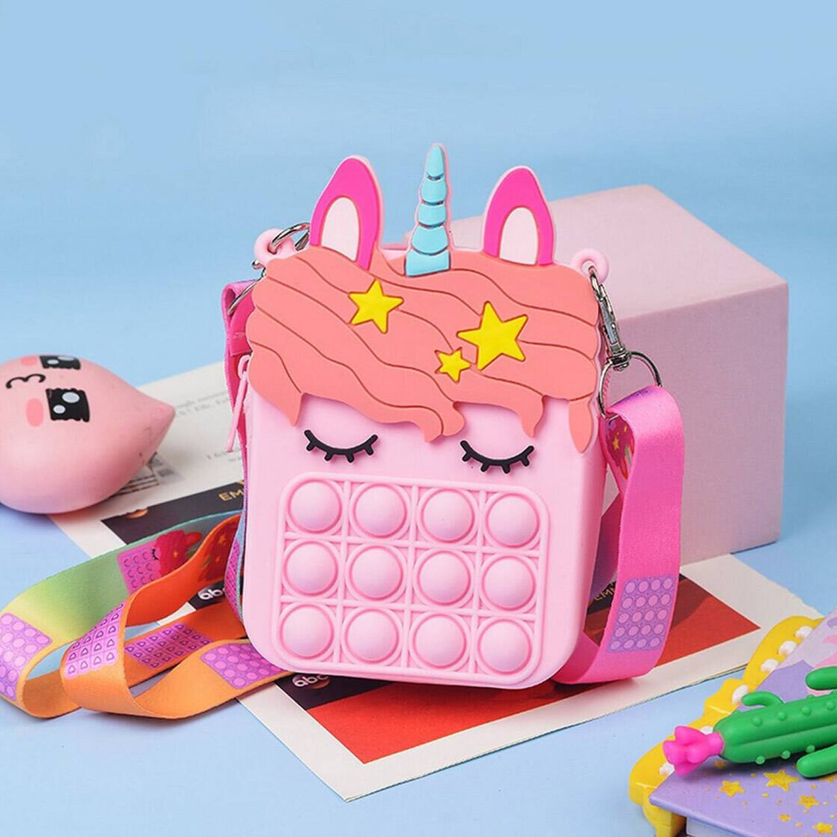 Unicorn Pop It Sling Bag for Kids