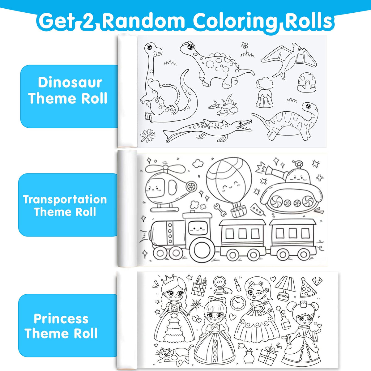Drawing Book Coloring Paper Roll - Set of 2