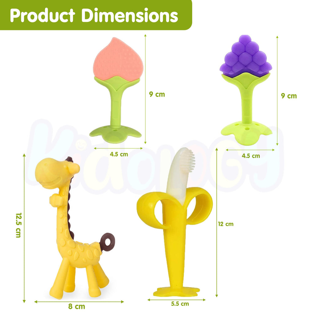 Silicone Baby Teething Toys- Set of 4