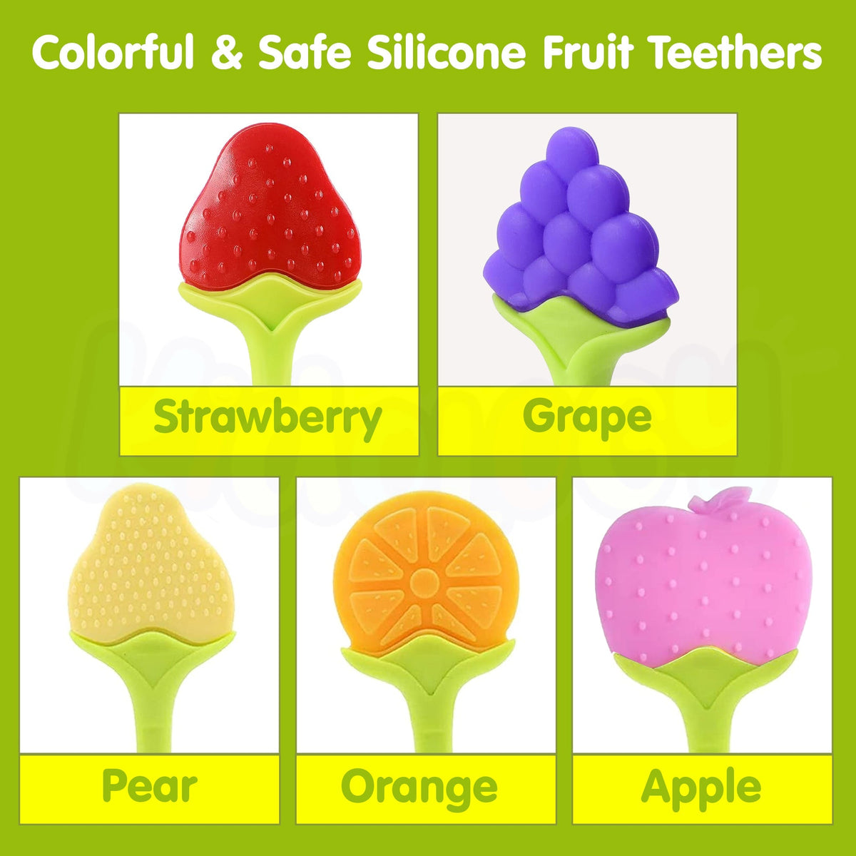Fruits Shaped Teether Toys – Pack of 5