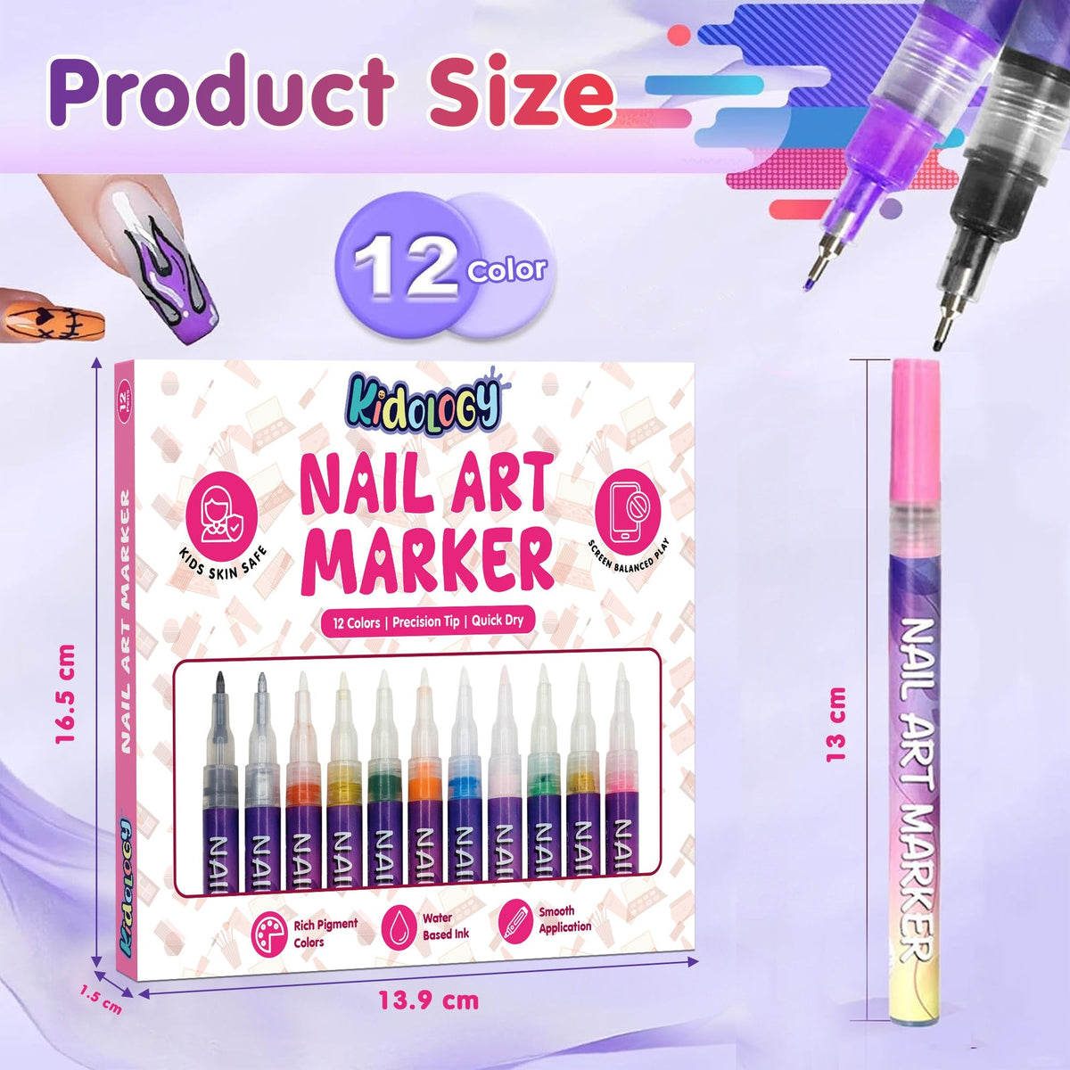DIY Nail Art Pen (Set of 12Pcs)