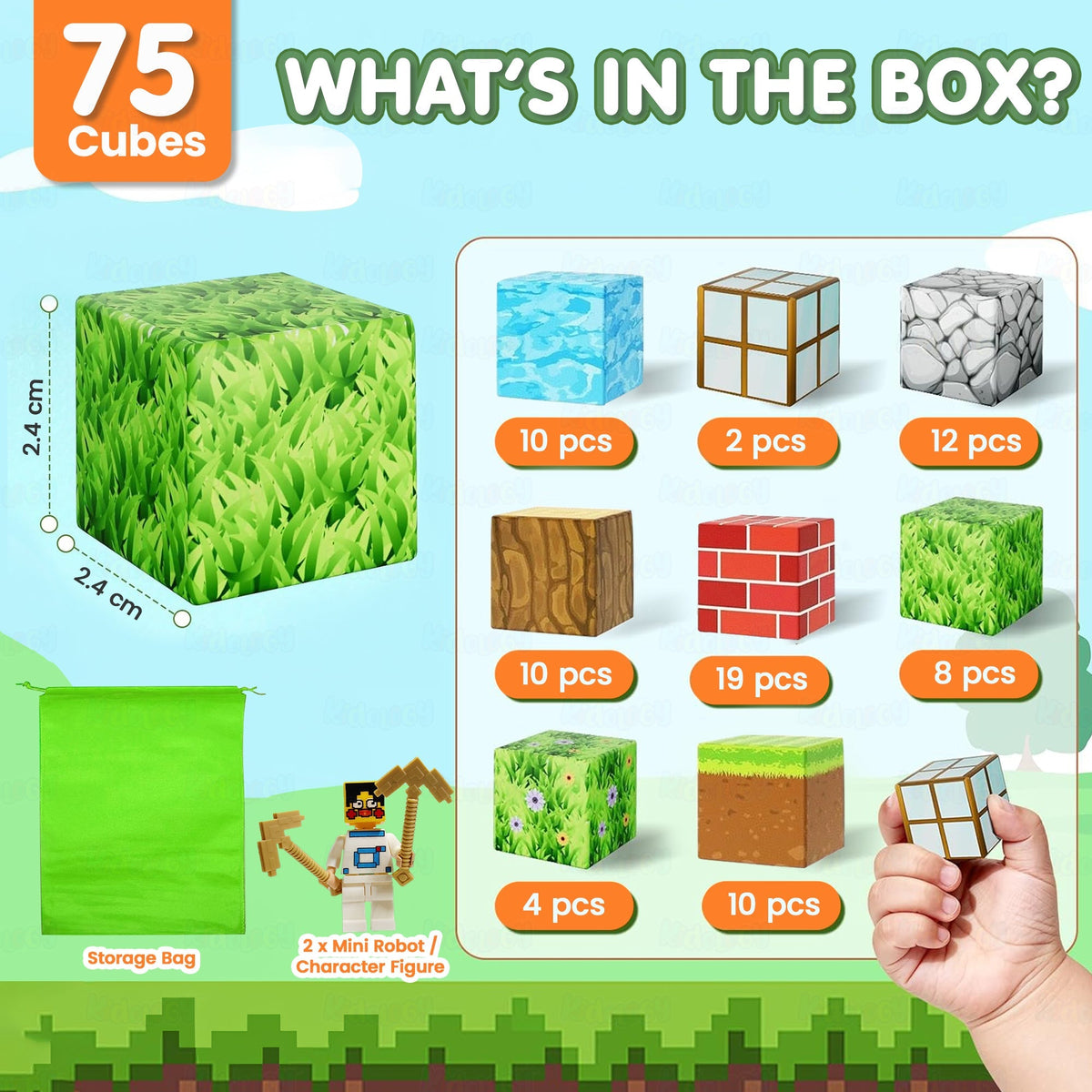 Magnetic Creative Builder Blocks (75 Cubes)