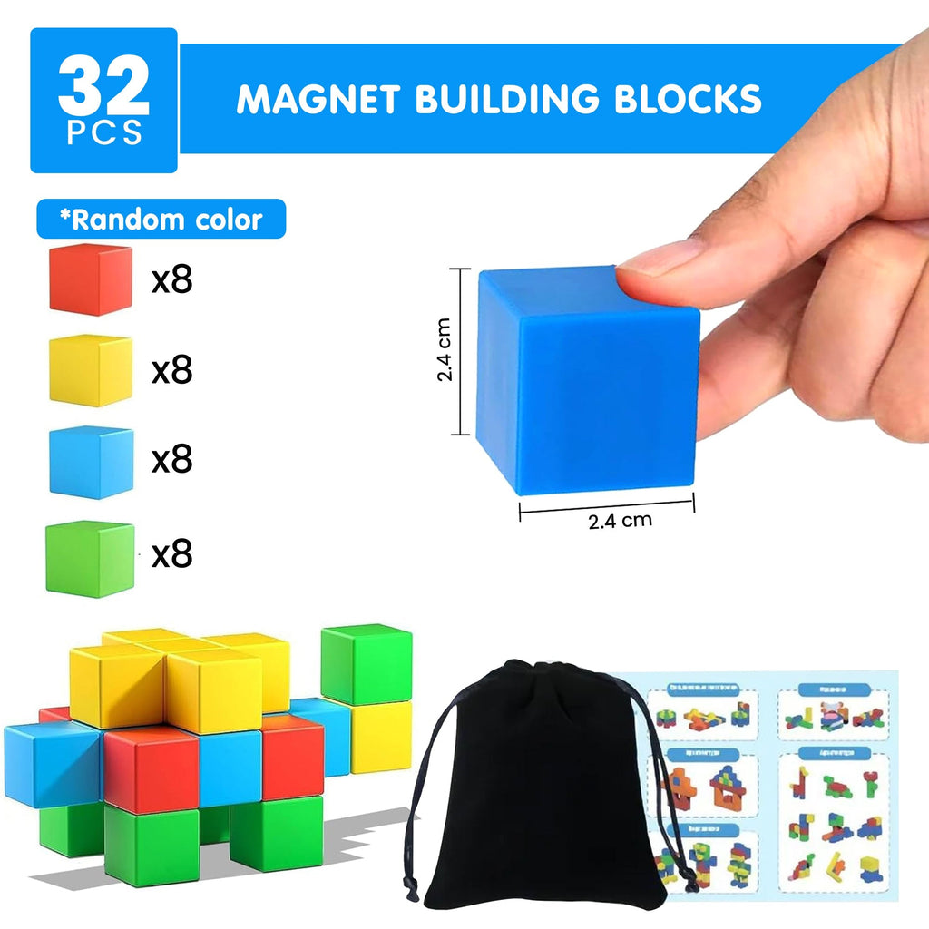 Magnetic Building Blocks Set ( 32 Pcs )