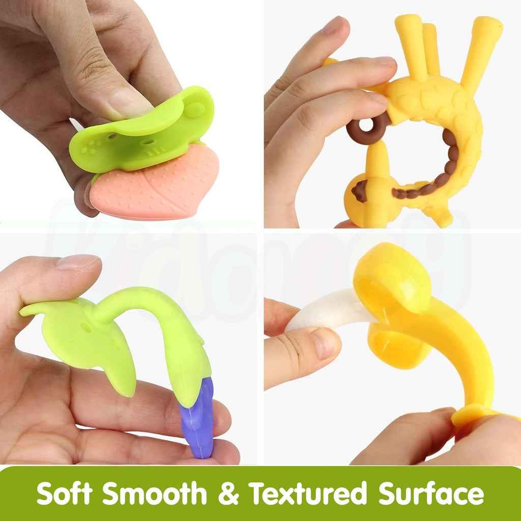 Silicone Baby Teething Toys- Set of 4