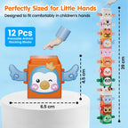 12-Piece Pressable Animal Stacking Blocks