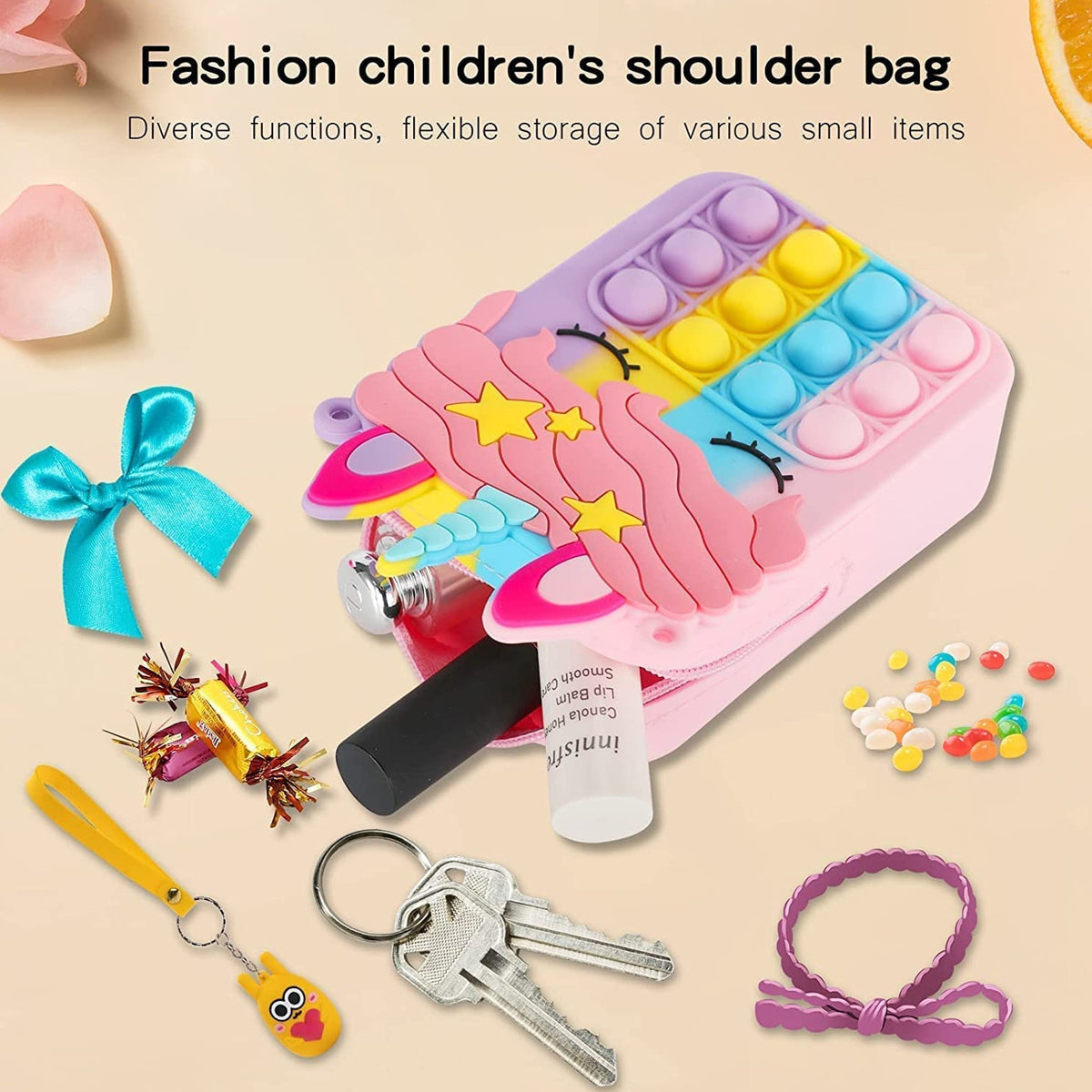 Unicorn Pop It Sling Bag for Kids