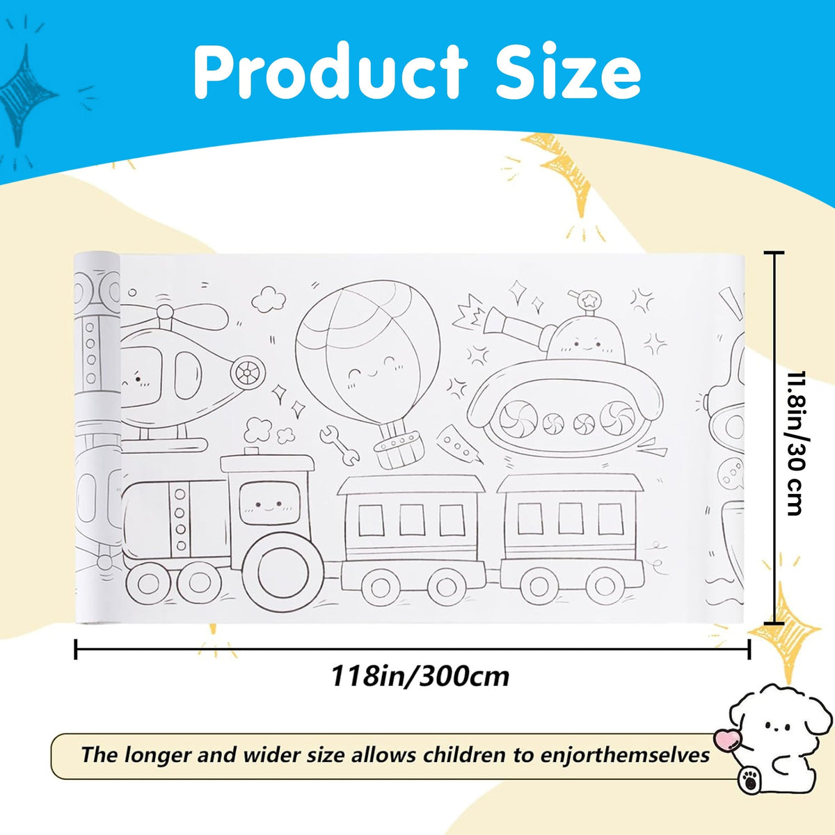 Drawing Book Coloring Paper Roll - Set of 2