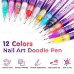 DIY Nail Art Pen (Set of 12Pcs)