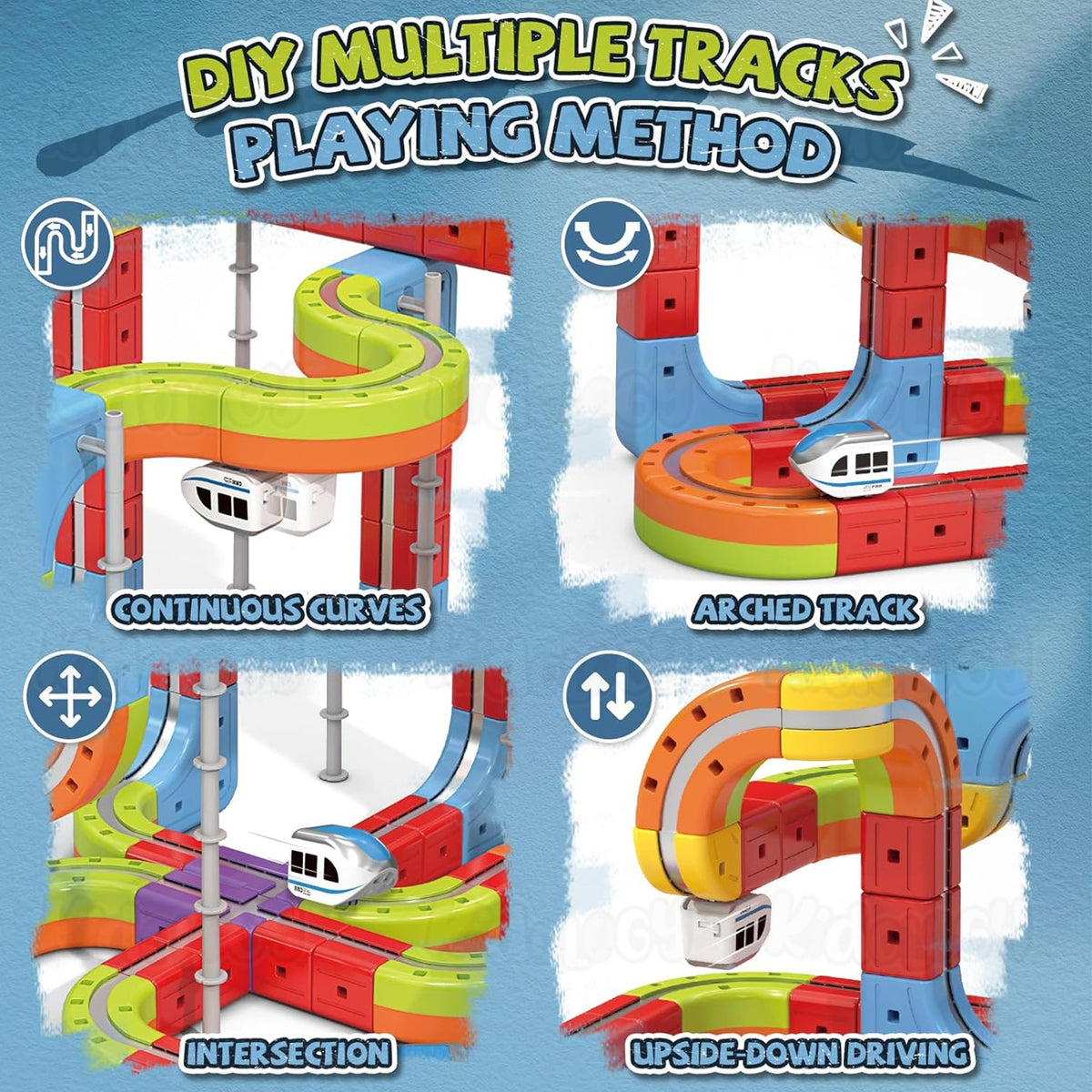 Magnetic Monorail DIY Versatile Track Car (70 Pcs)