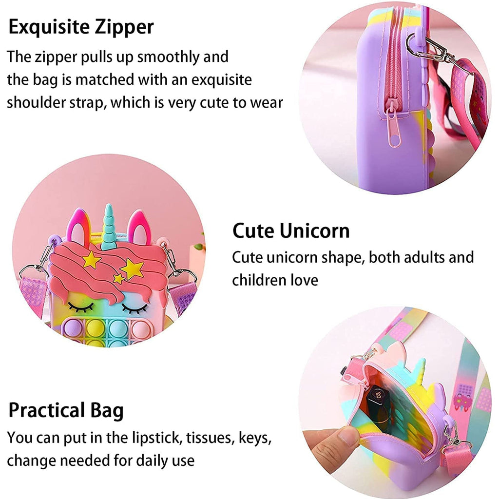 Unicorn Pop It Sling Bag for Kids