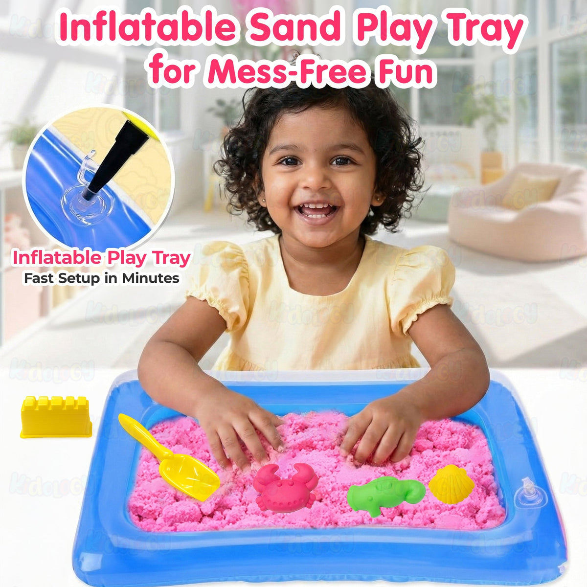 Kids Kinetic Sand Box with Shape Mold Model