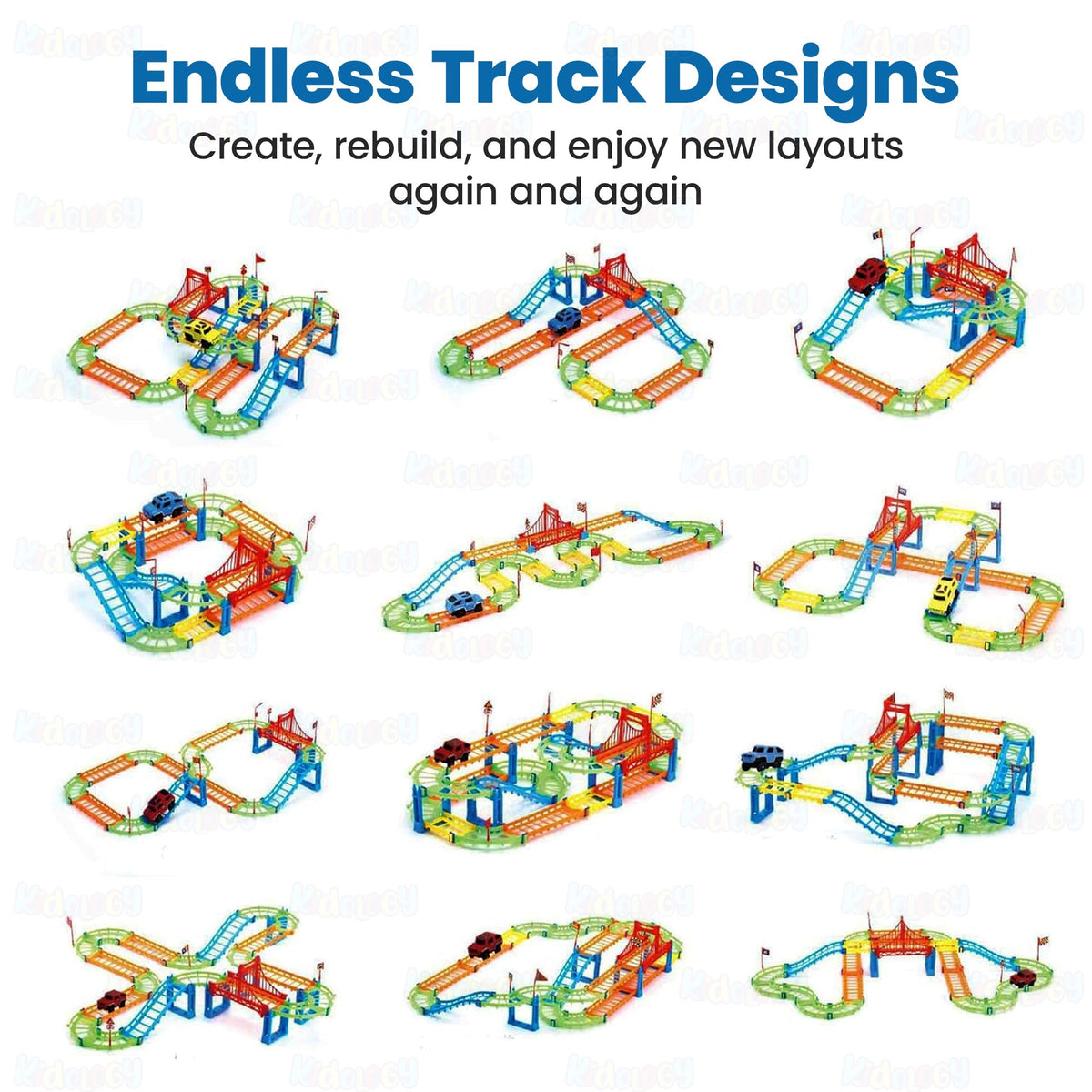 DIY Rapid Variety Car Racing Track with Electric Car Toys