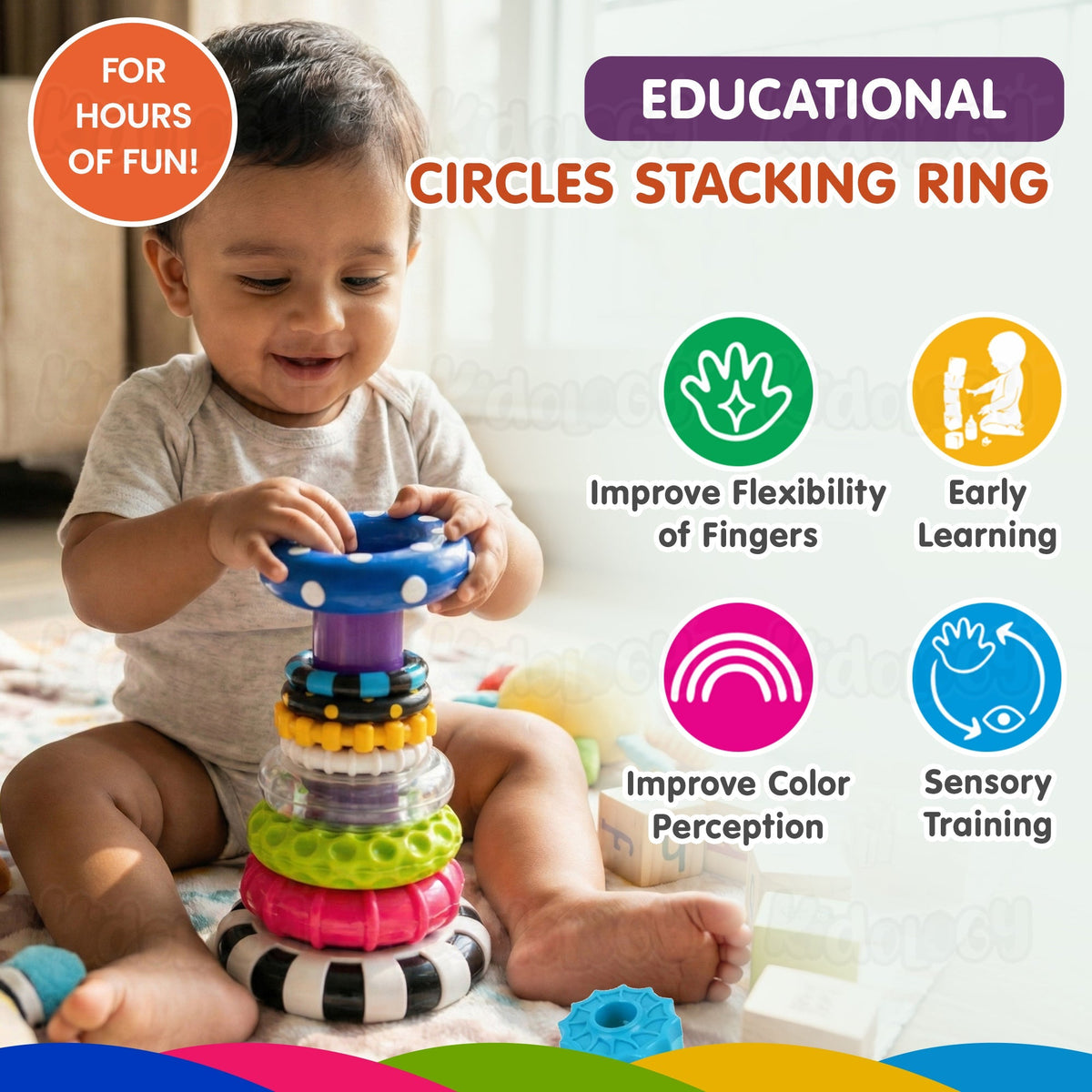 Sensory Stacking Rings with Rattle