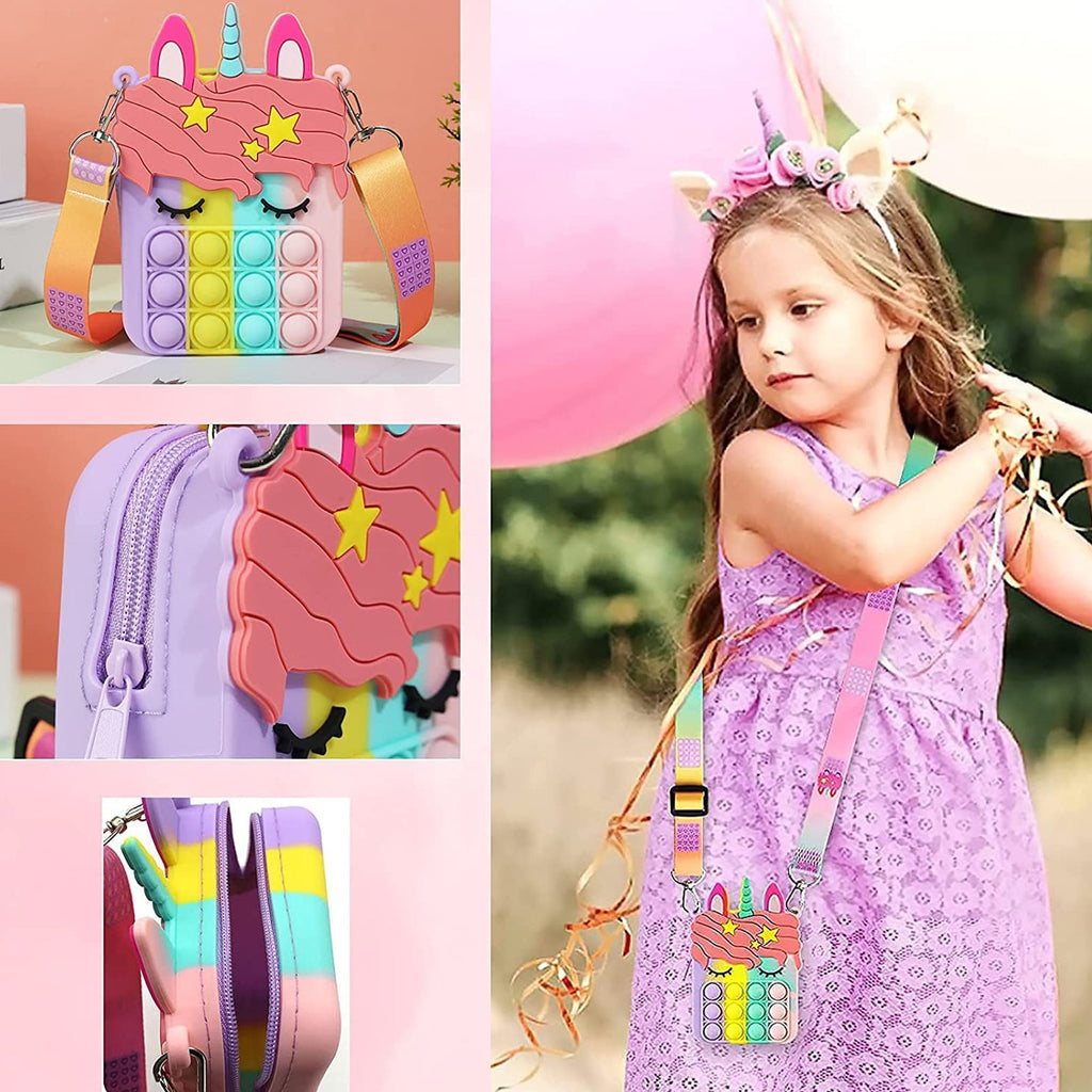 Unicorn Pop It Sling Bag for Kids