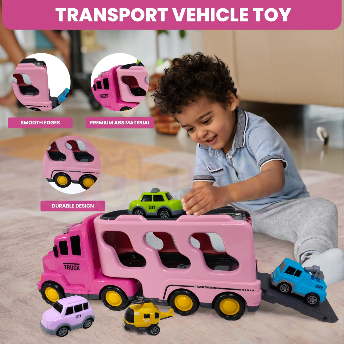5-in-1 Friction-Powered Truck Toy