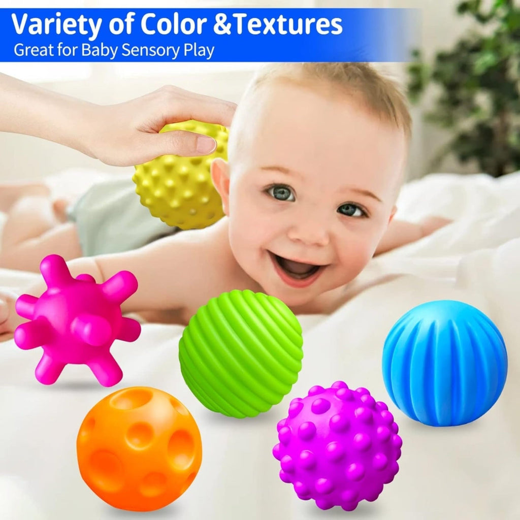 Montessori Sensory Silicone Ball – Set of 6 (Dark)