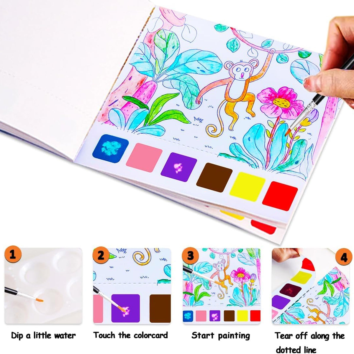 Forest Animals Water Color Book for Kids