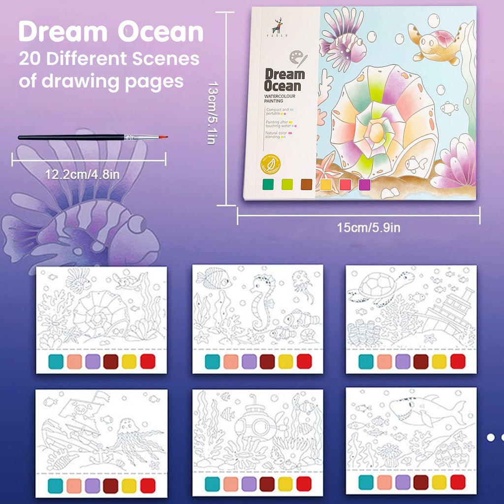 Ocean Watercolor Painting Book for Kids