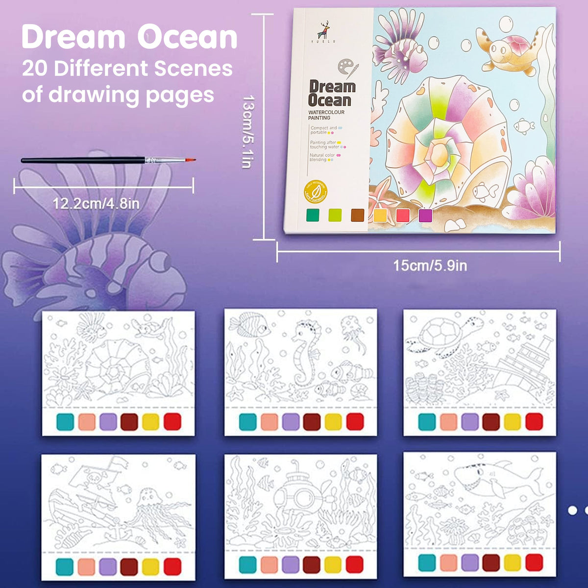 Ocean Watercolor Painting Book for Kids