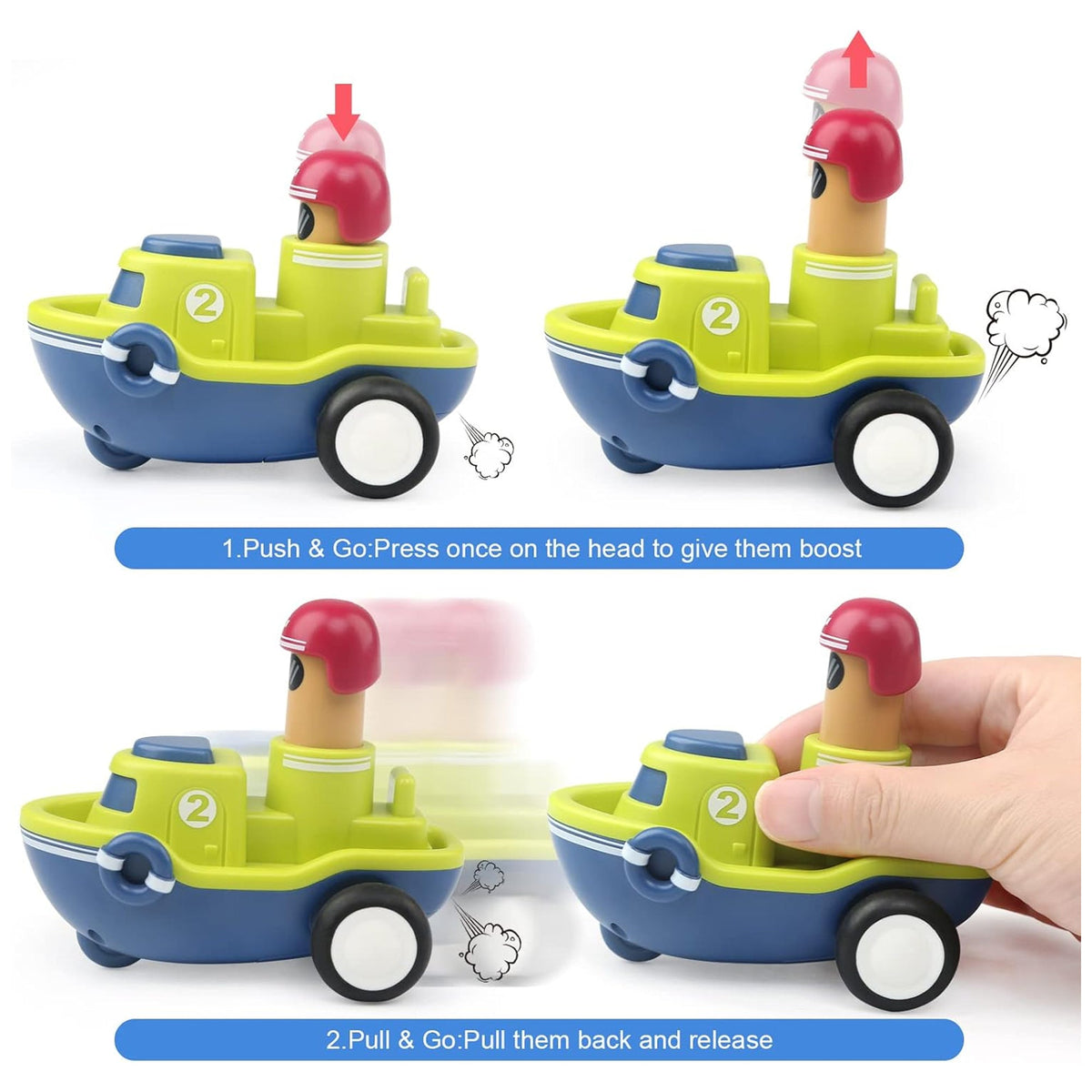 Bonkerheads Push & Go Play Cars