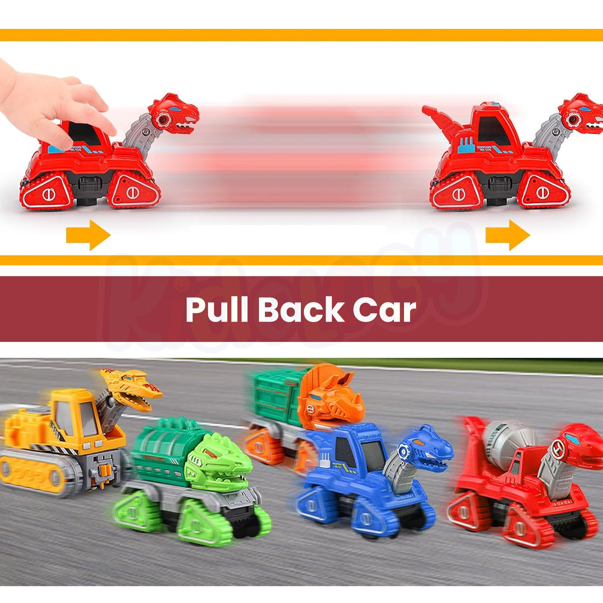 5 DINOSAUR TRUCK DEFORMATION ROBOT TOYS SET