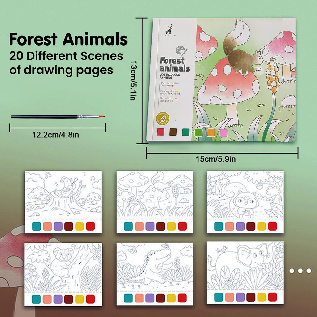 Forest Animals Water Color Book for Kids