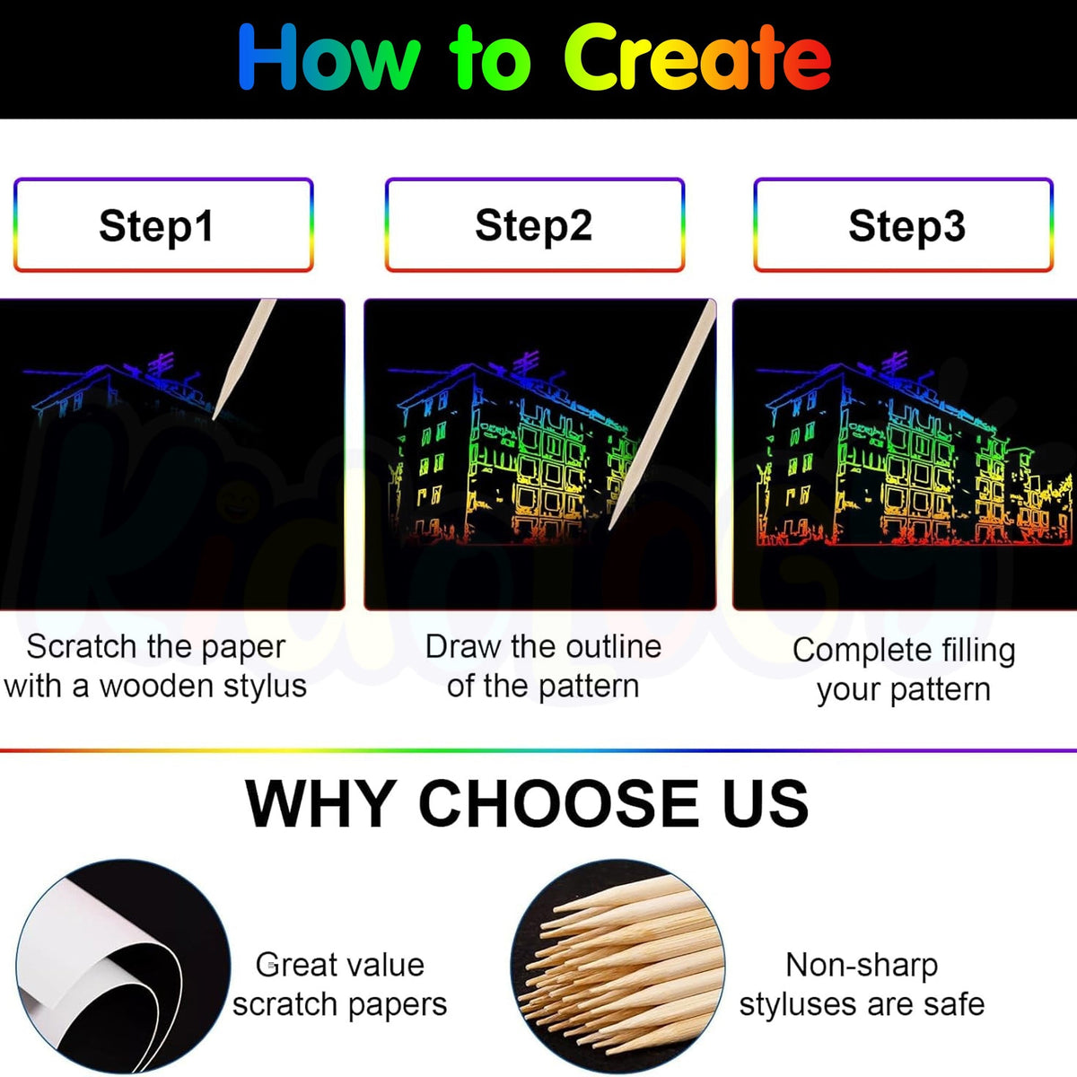 Scratch Art Notebook Set for Kids
