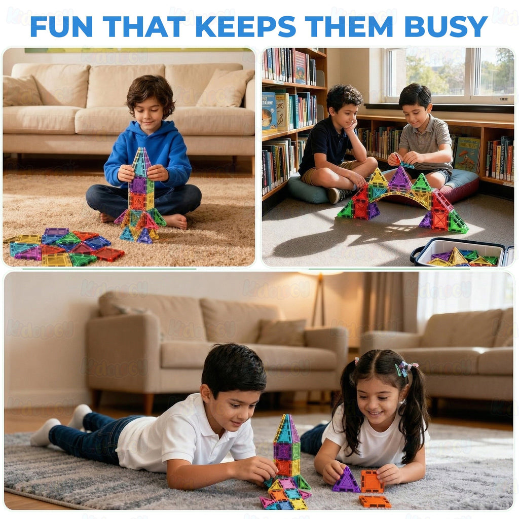 42 PCS STEM Magnetic Tiles