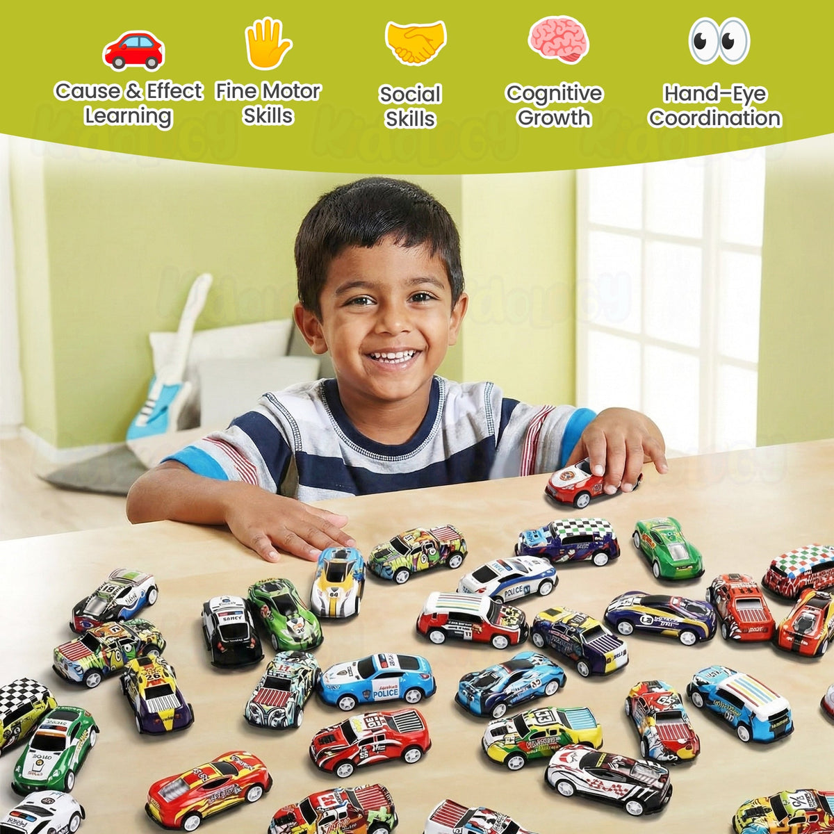 50 Pcs Unbreakable Die Cast Cars with Storage Box