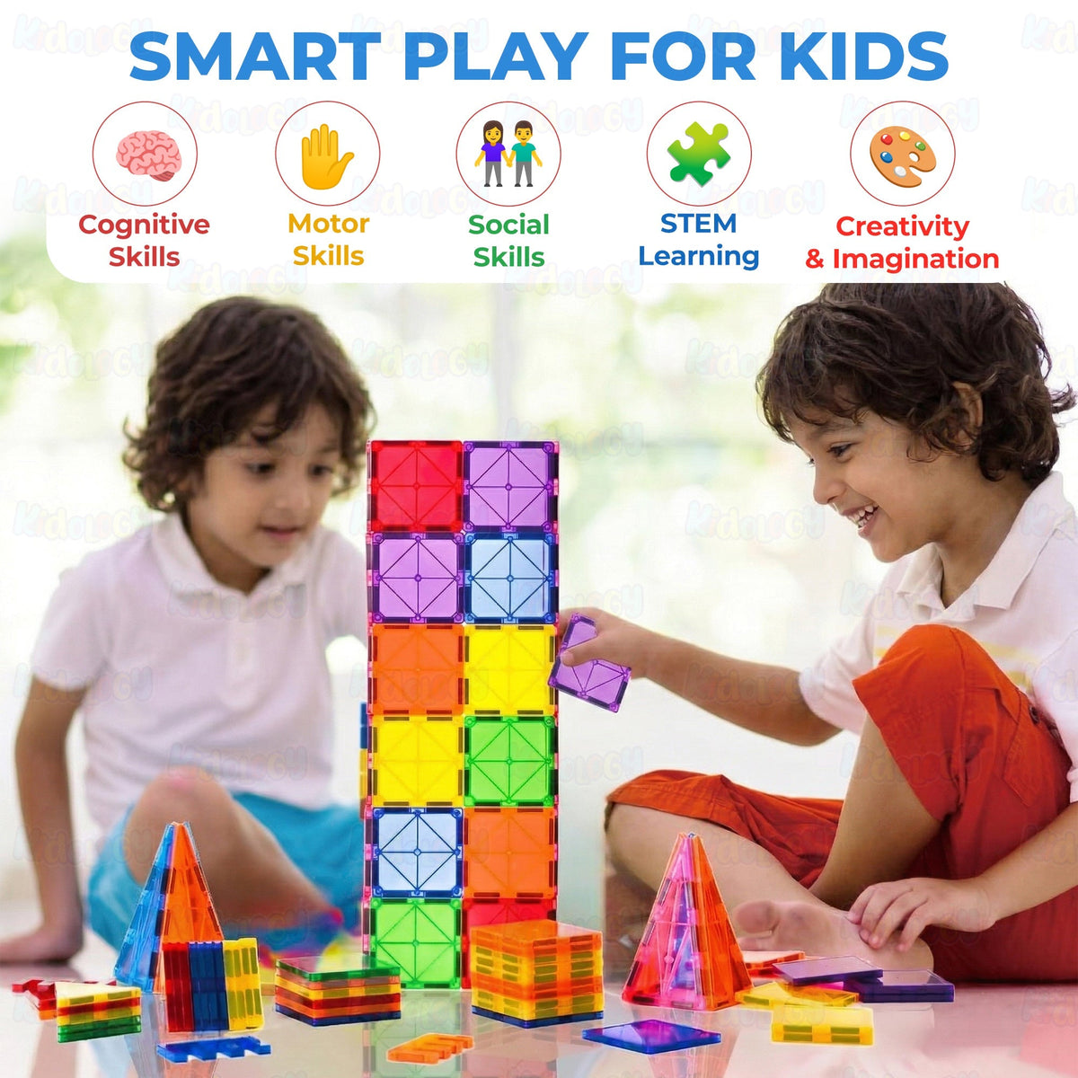 42 PCS STEM Magnetic Tiles