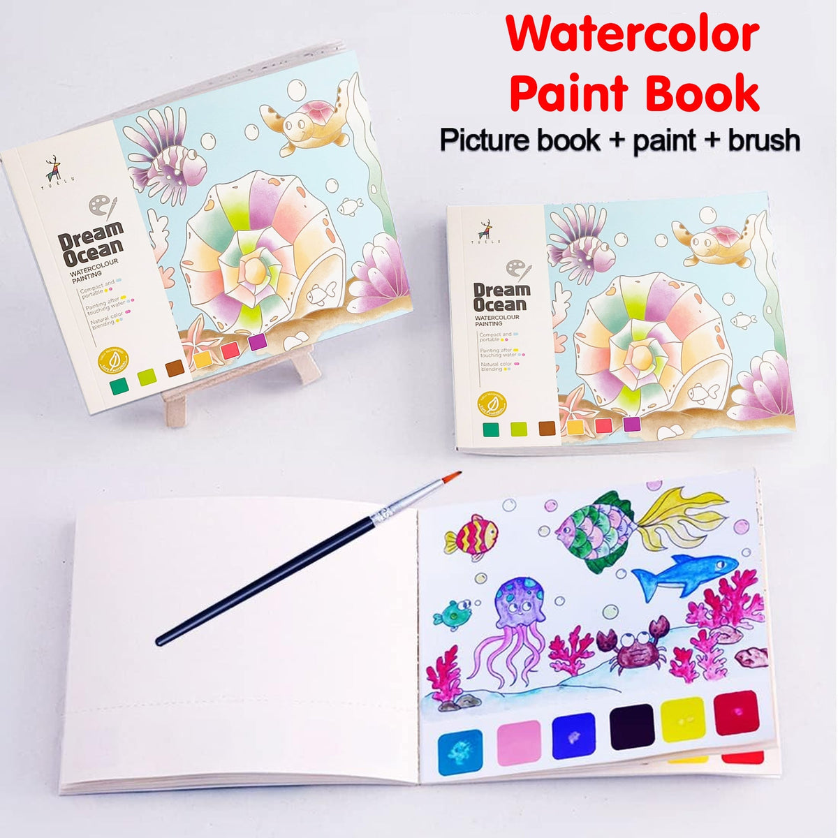 Ocean Watercolor Painting Book for Kids