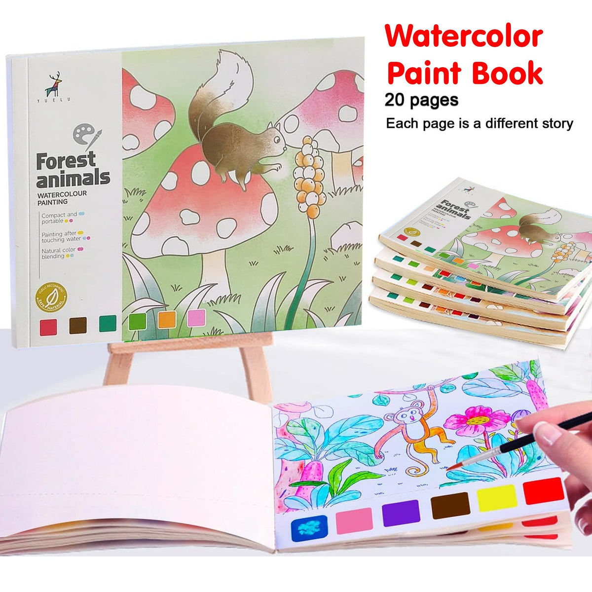 Forest Animals Water Color Book for Kids