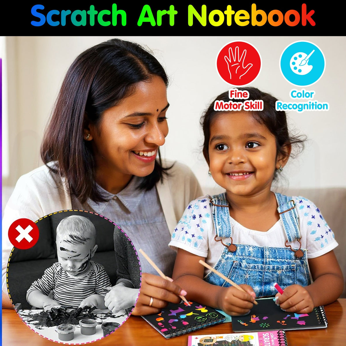 Scratch Art Notebook Set for Kids