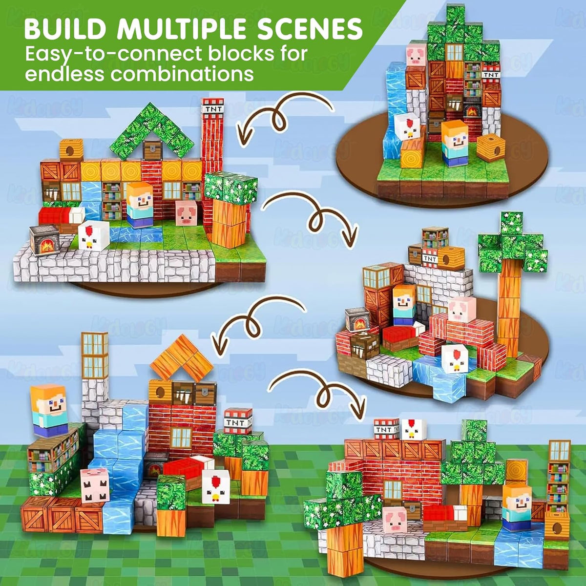 Magnetic Creative Builder Blocks ( 100 PCS )