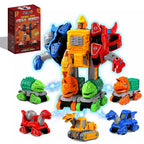 5 DINOSAUR TRUCK DEFORMATION ROBOT TOYS SET