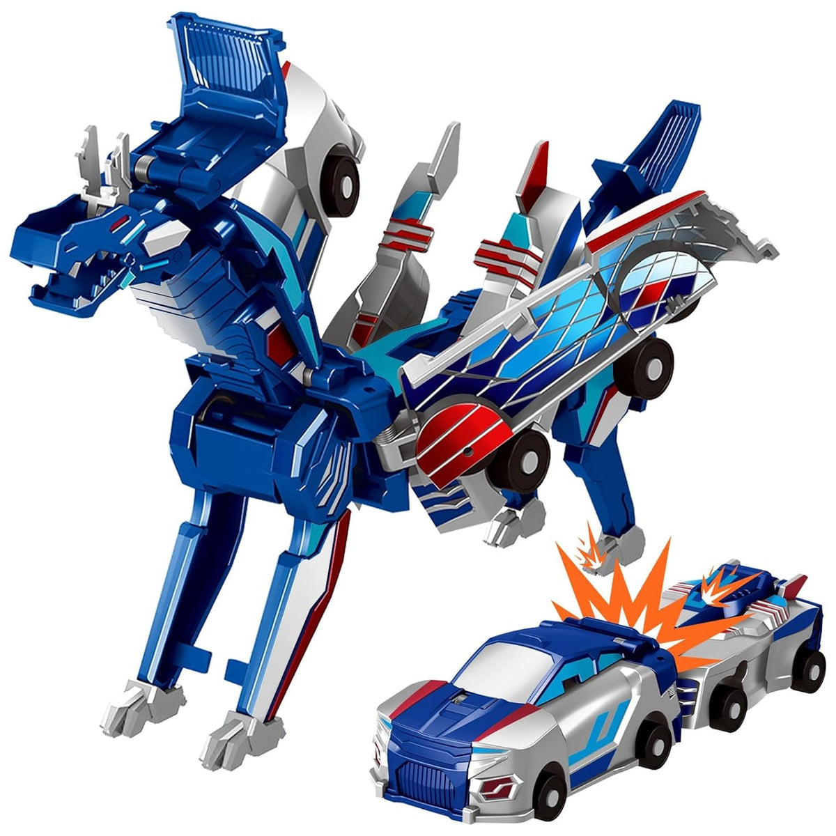 2-in-1 Magnetic Transforming Car to Dragon Toy
